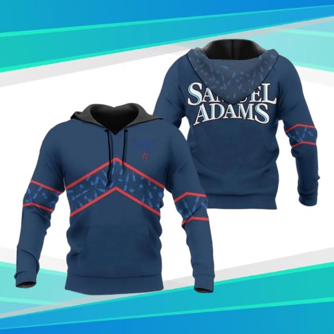 Official Samuel Adams Beer Blue Wine Pattern Tee Shirt