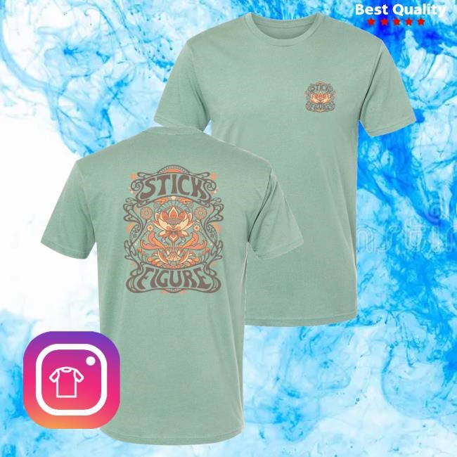 Stick Figure Lotus Groove Tee (Sage) Stick Figure Merch Store Official