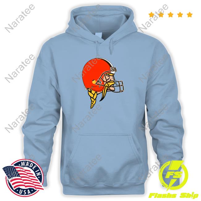 Minnesota Vikings Logo Wearing Cleveland Browns Logo T Shirt