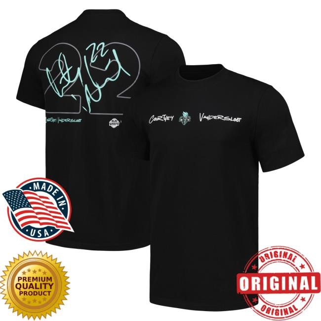 Official Ny Liberty Merch Store Unisex Round21 Courtney Vandersloot Black New York Liberty Player Signature Name & Number Popover Shirt Ny Liberty Apparel Shop