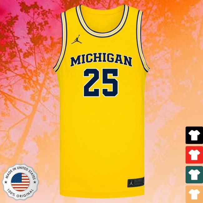 Michigan Wolverines #25 McKenzie Mathurin Student Athlete Maize Women's Basketball Jersey T Shirt The M Den Shop Official
