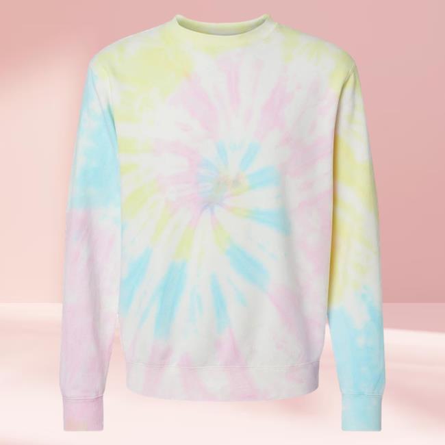 Official Kohls Apparel Clothing Store Shop Merch Independent Trading Co Midweight Tie-Dye Crewneck Sweatshirt Sunset Swirl Tie Dye