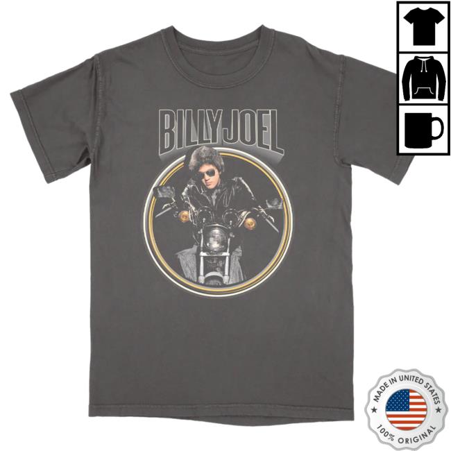 Official Billy Joel Merch Store Billy Joel "Vintage Retro Motorcycle" Shirt 2024 Billy Joel Shop BillyJoel
