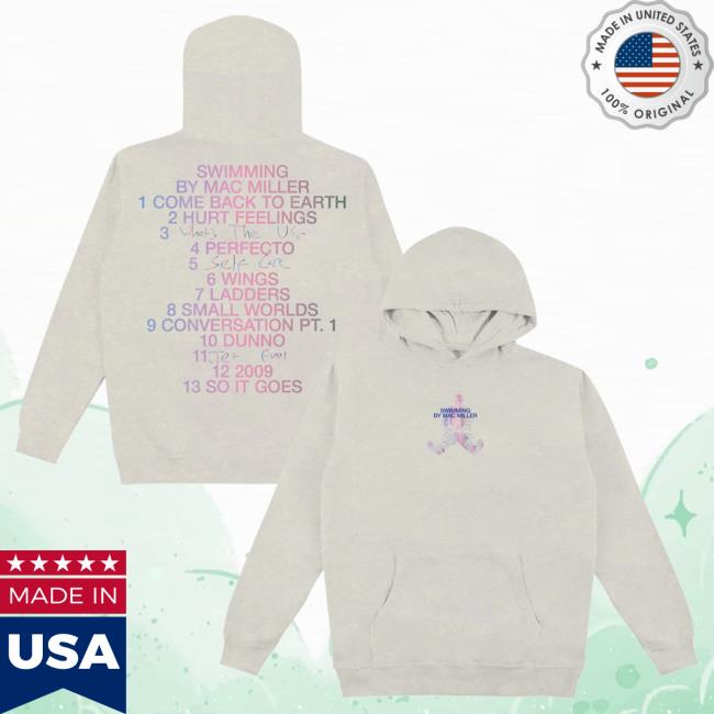 Official Mac Miller Merch Store Mac Miller Swimming Gradient Heavyweight Hooded Sweatshirt Mac Miller Clothing Apparel Shop MacMiller