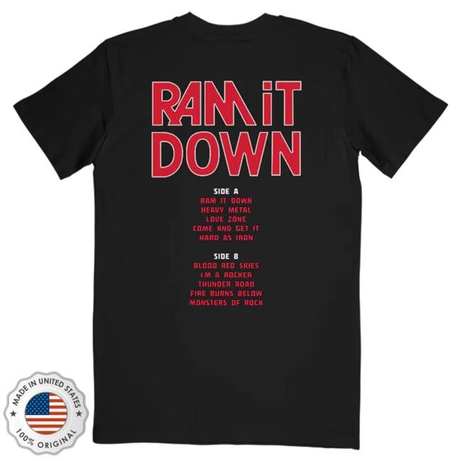 Official Judas Priest Ram It Down Tracklist Shirts