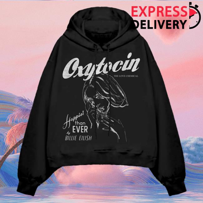 Official Interscope Records BillieEilish Merch Clothing Store Billie Eilish Happier Than Ever Oxytocin The Love Chemical Hoodie