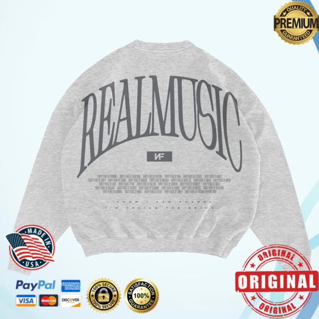 Official Nathan John Feuerstein Nf Merch Store Heather Grey Realmusic Hoody Nf Real Music Shop