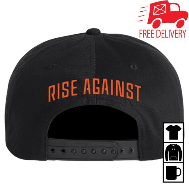 Official Rise Against Square HeartFist Logo Snapback Cap (Black)
