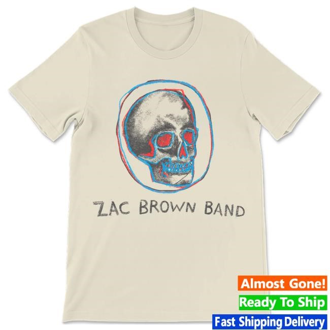 Official Zac Brown Band Red and Blue Skull Top Shirt
