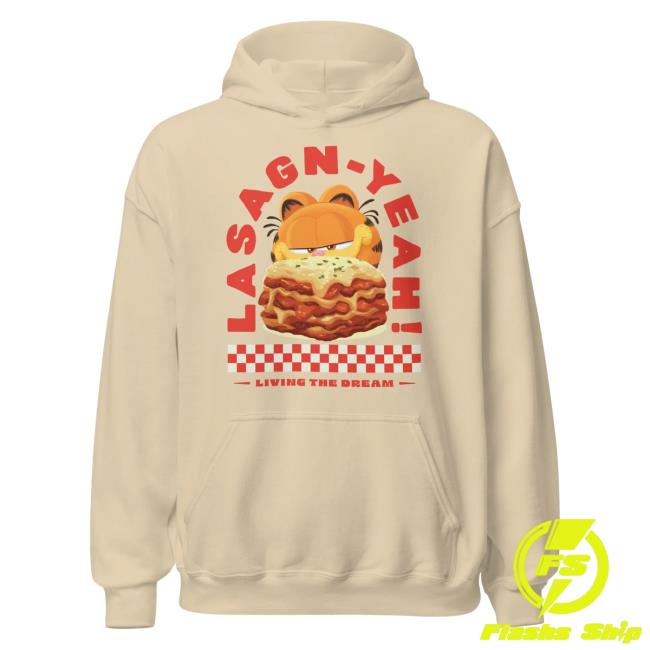 Official Paramount Merch Store Garfield Lasagn-Yeah Adult Popover Hoodie Paramount Clothing Shop
