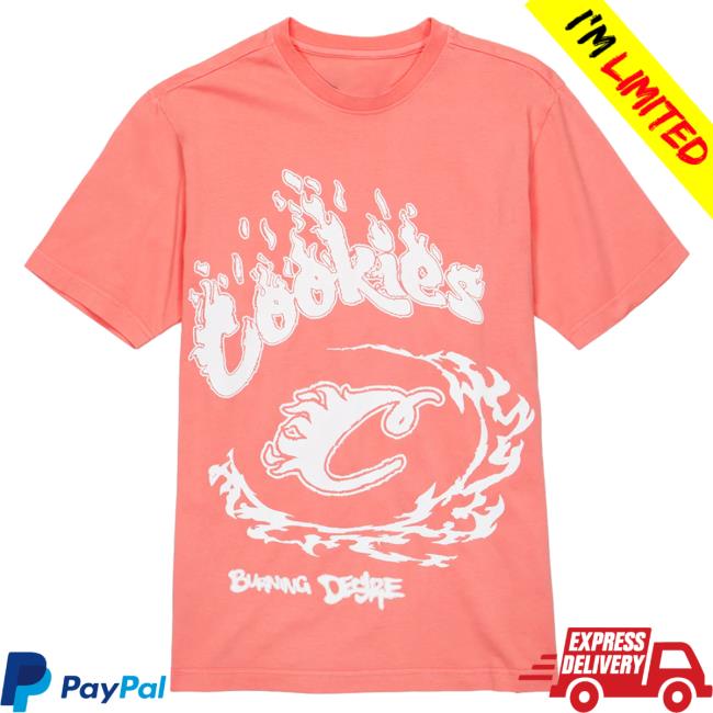 Official Cookies Merch Store Cookies Spring 2 Slow Burn Pigment S/S Shirt Salmon Apparel Clothing Shop Cookiessf