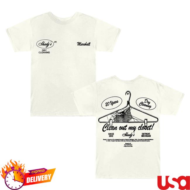 Official Eminem Merch Store Slim Shady Eminem Shady Cleaners Attractive Shirt (Cream) Eminem Apparel Clothing Shop SlimShady