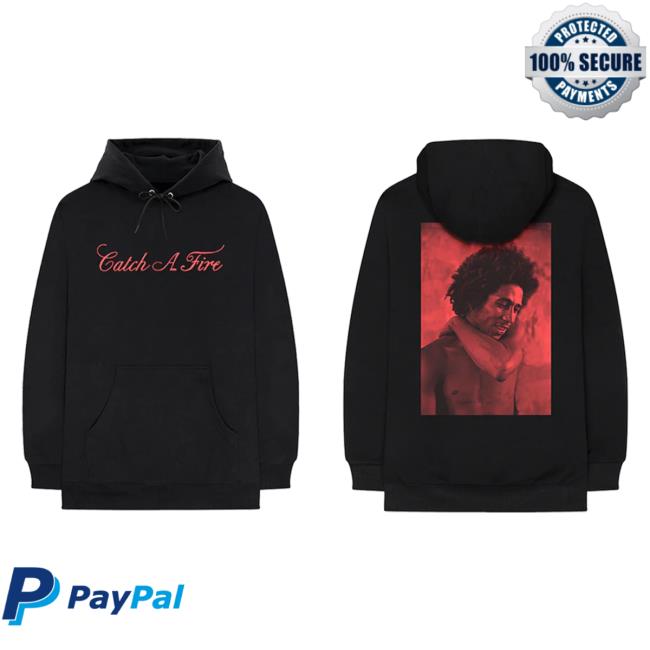 Official Bob Marley Merch Store Shop Bob Marley Catch A Fire Script Attractive Hoodie