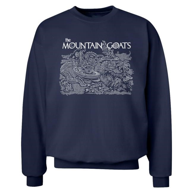 Official Hello Merch The Mountain Goats Sea Monster Navy Sweatshirt HelloMerch