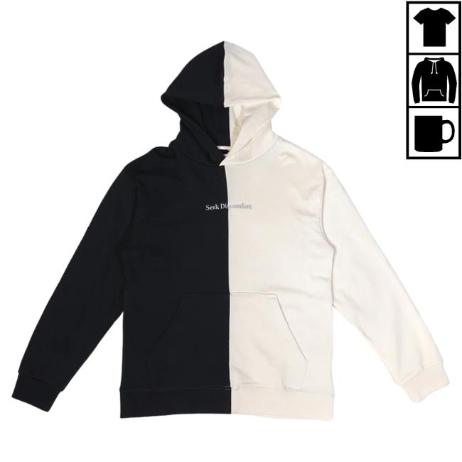 Official Seek Discomfort Merch Split Seeker Pull Over Hoodie Black