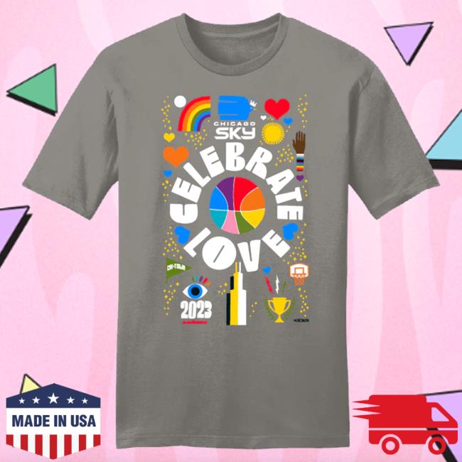 Official Chicago Sky Merch Store Celebrate Love Popover Hoodie Chicago Sky Apparel Shop ChicagoSky