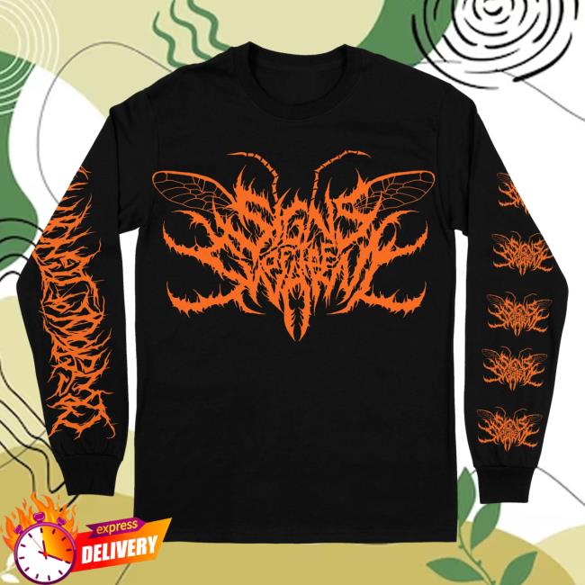 Official Signs Of The Swarm Rising Merch Signs Of The Swarm - Orange Logo Long Sleeve Tshirt Risingmerch