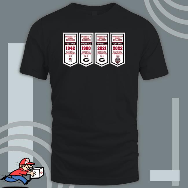 Georgia Bulldogs Four-Time College Football National Champions Banner Shirts