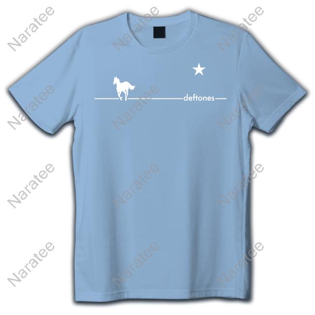 Official Deftones Shop White Pony Navy Flag Shirt