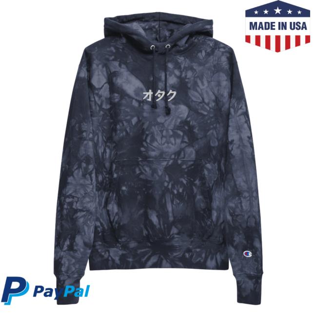 Official Yujin Clothing x Champion Otaku Tie Dye Hoodies Navy Tie-Dye