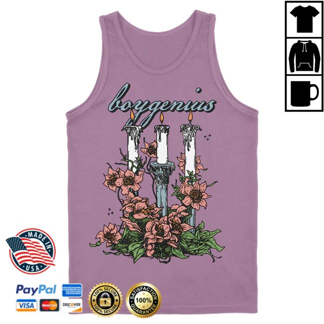 Official Boygenius Store Merch Shop Boy Genius 3 Candles Tank Top Tshirt Xboygeniusx