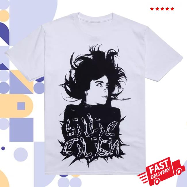 Official Billie Eilish Tours Merch Store Billie Eilish Hair Portrait Boyfriend Fit Girls Shirts BillieEilish Apparel Clothing Shop Billieeilishtrs