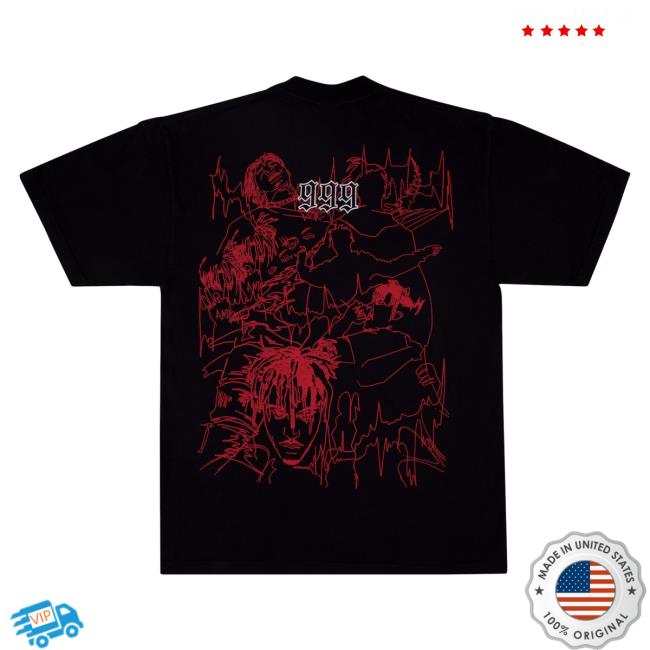Official 999 Club Juice Wrld Revenge XXXTentacion Apparel Clothing Store Shop Revenge Outline Sketch T-Shirt XXX Tentacion Merch 999Club JuiceWrld