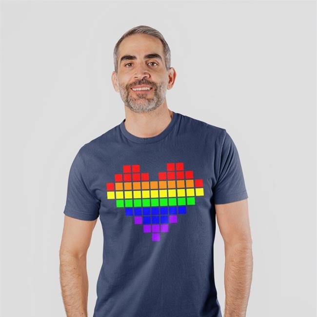 Nin Lucy Neko Nina Lgbt Rainbow Pixel Heart Shirt