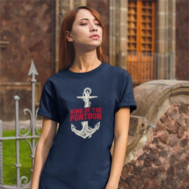 Anchor And Red Text King Of The Pontoon T Shirt