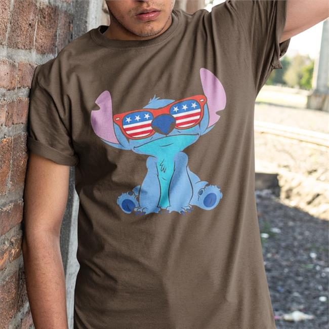 Womens Disney Lilo And Stitch Fourth Of July Sunglasses T Shirt