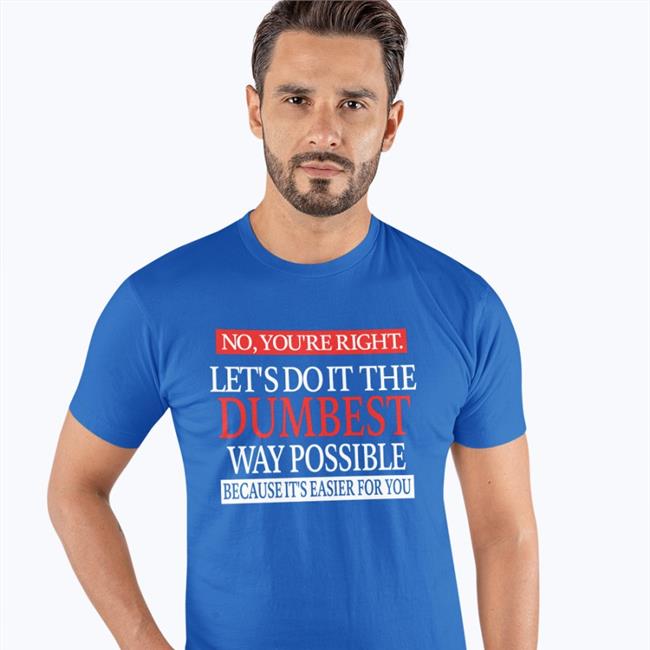 No, You're Right Let's Do It The Dumbest Way Possible Because It's Eaasier For You Tees
