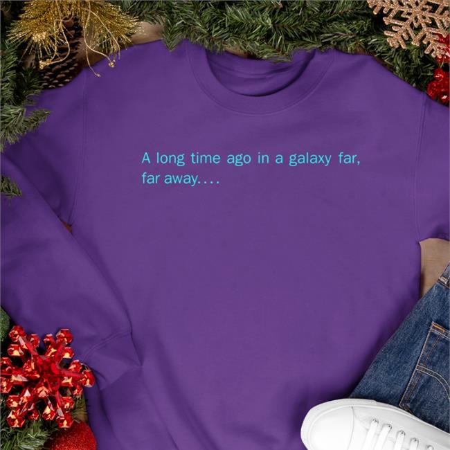 Black A Long Time Ago In A Galaxy Far, Far Away Shirt by Clarissa Tano