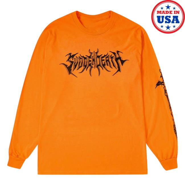 Official Svdden Death Merch Valley Of Darkness Orange Long Sleeve T-Shirts Svddendeath