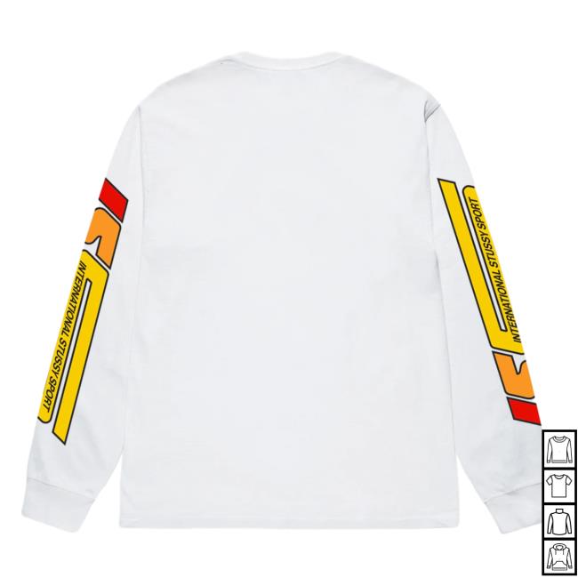 Official Stussy Merch Store Stüssy Sport White Long Sleeve Shirt Stüssy Sport White Long Sleeve Tshirt