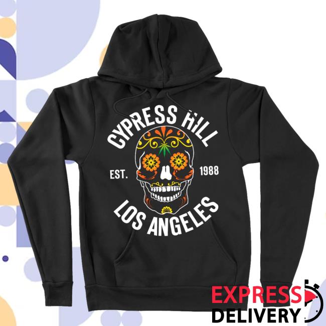 Official Cypress Hill Merch Cypress Hill Day Of The Dead Los Angeles Pullover Hoodie CypressHill