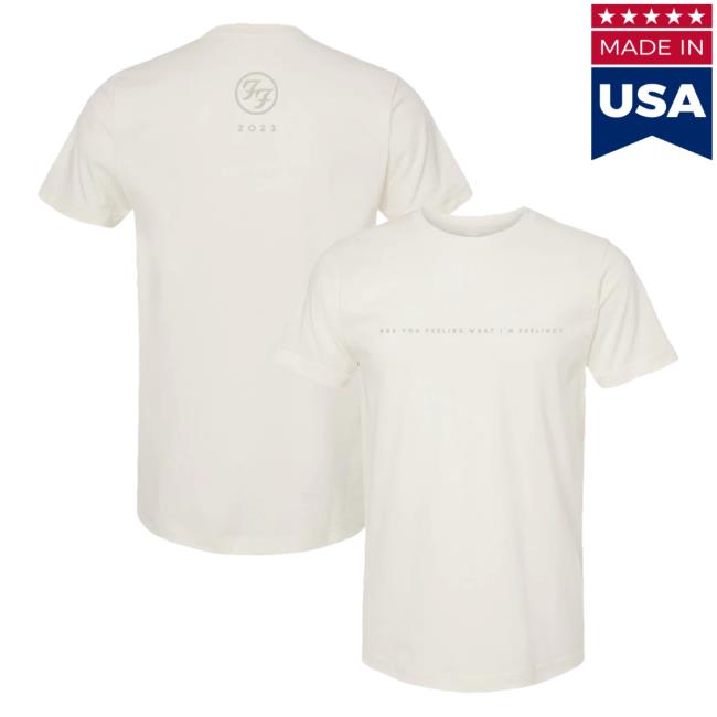 Official Backstreet Merch Foo Fighters Logo Are You Feeling What I'm Feeling Popover Shirt Cream FooFighters Store Shop