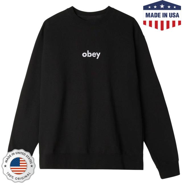 Official Tillys Merch Store Shop Obey Lowercase Mens Crew Black Tillys Apparel Clothing