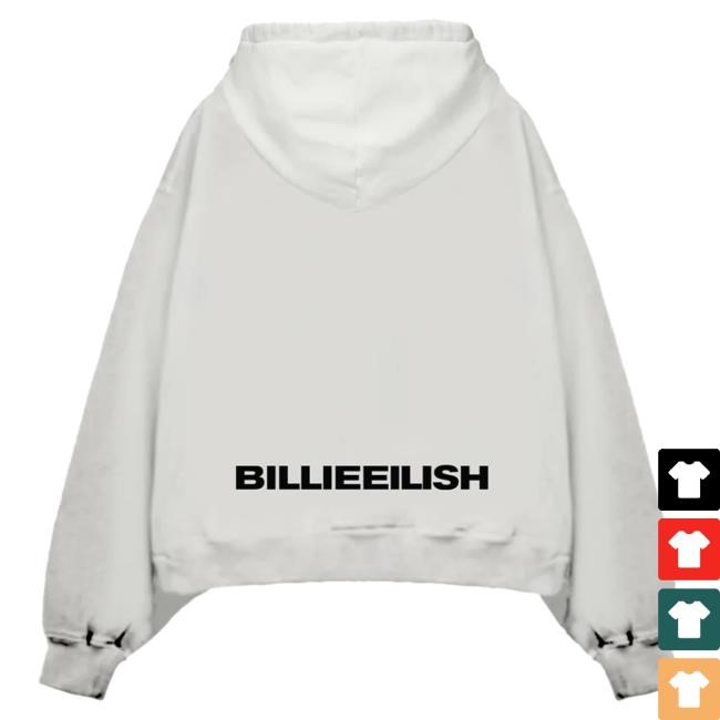 Official Billie Eilish Merch Store Hanging Blohsh White Popover Hoodie BillieEilish
