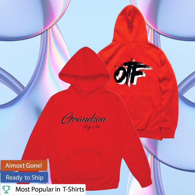 Official Merch Bar Store King Von Grandson Red Otf Hoodie MerchBar KingVon Apparel Clothing Shop