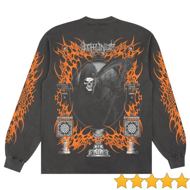 Official 8Thwndr Store Clothing 8Thwndr Reaper Long Sleeve Top Shirt Vintage Black