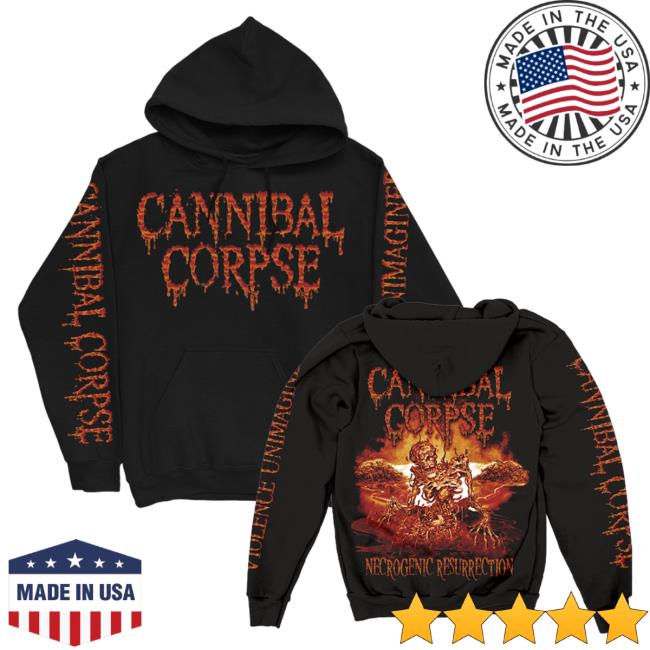 Official Cannibal Corpse Merch Store Necrogenic Resurrection Sweatshirts Black CannibalCorpse