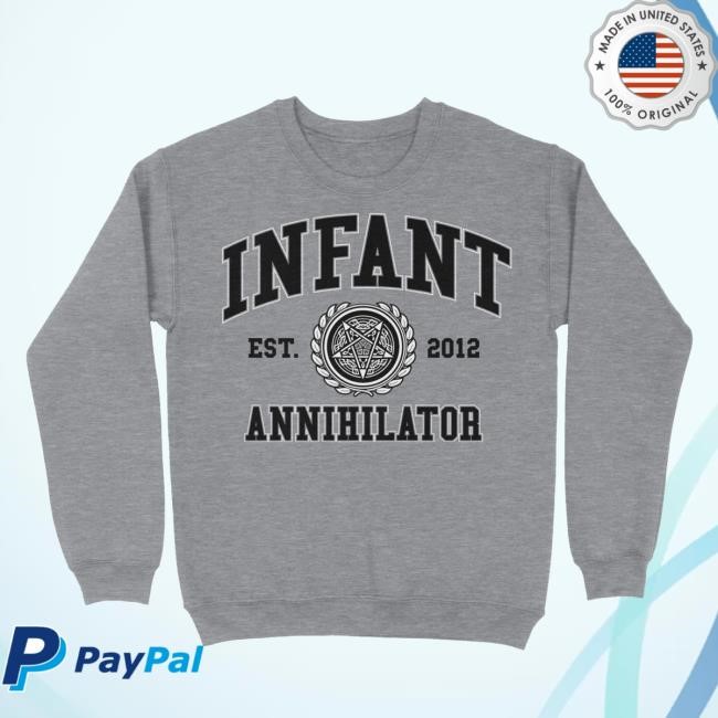 Infant Annihilator Merch "Collegiate Est 2012 " Crew Neck Sweatshirt Indie Merch Store