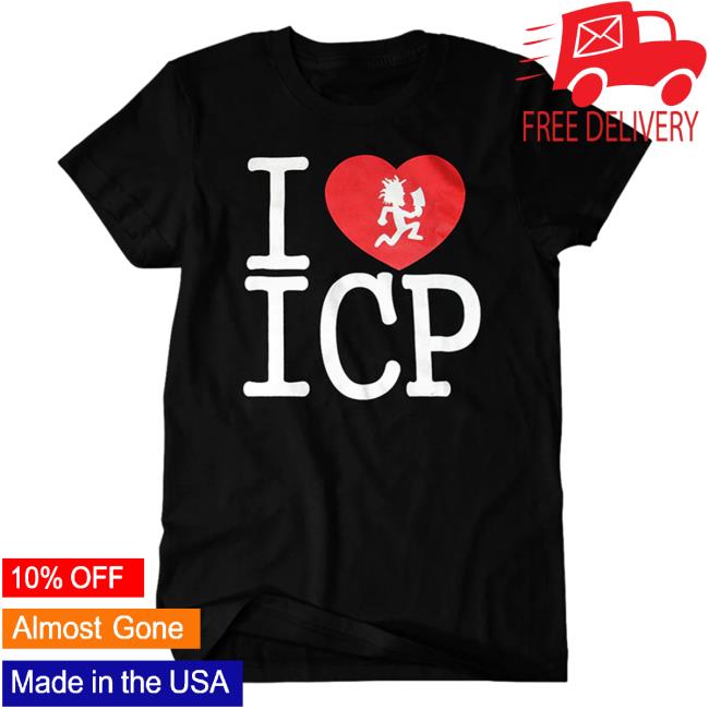 Official Icp Merch Clothing Store Insane Clown Posse I Heart ICP Black T-Shirt