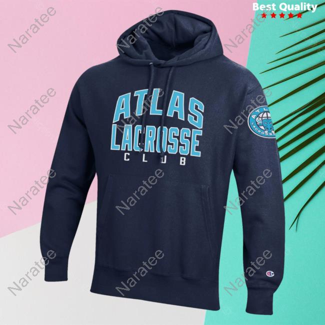 Official Premier Lacrosse League Shop Champion Atlas Lacrosse Throwback Reverse Weave Sweaters Marine Navy