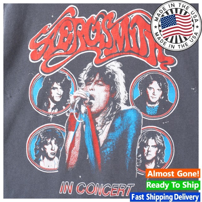 Official Mwas035t-M Dusk Aerosmith In Concert 90'S Fit S/S New Tee - Madeworn Official Mwas035t-M Dusk Aerosmith In Concert 90'S Fit S/S New T-Shirt - Madeworn