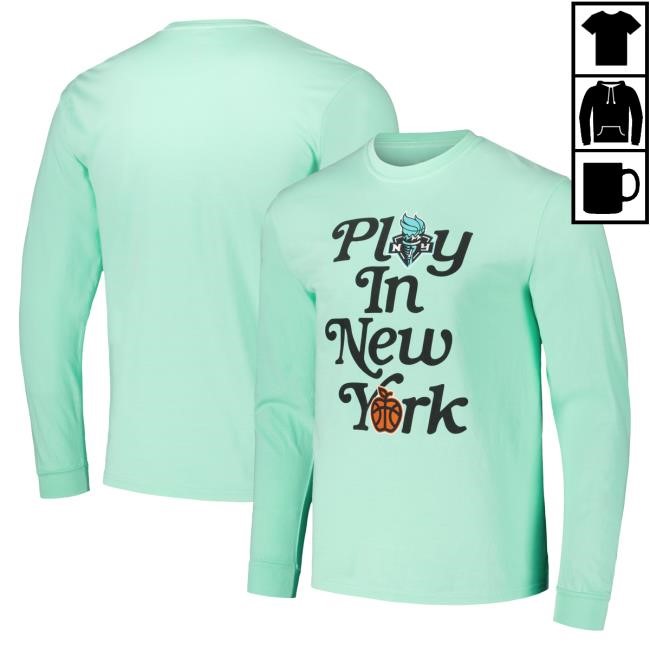 Official Ny Liberty Merch Store Unisex Mint New York Liberty Play In Long Sleeve Ny Liberty Apparel Shop