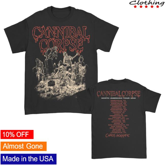 Official Cannibal Corpse Merch Store Graveyard Fall 2023 Tour Tees Black CannibalCorpse