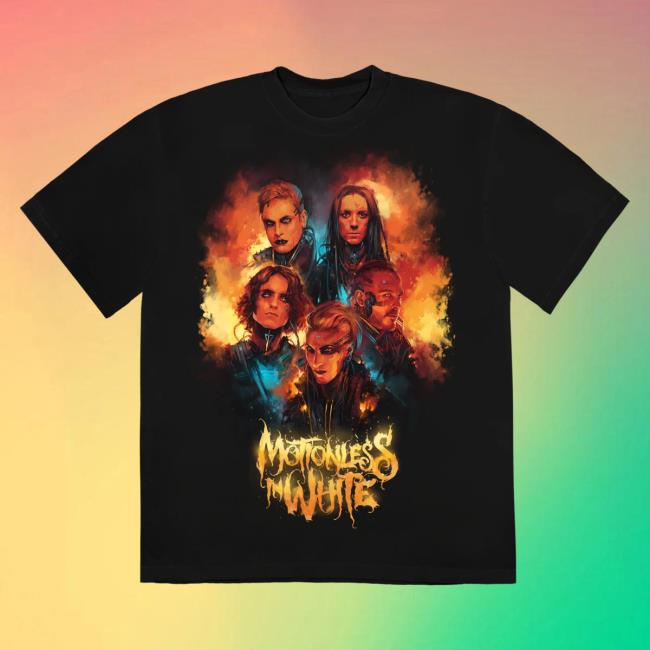 Official Motionless In White Miw Merch Store The Dark Horizon Tour Flames Pull Over Hoodie Black MotionlessInWhite MiwMerch
