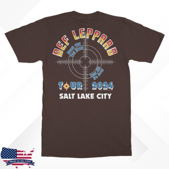 Official Def Leppard Merch Store Clothing Salt Lake City, UT 2024 Tour Top Shirt DefLeppard