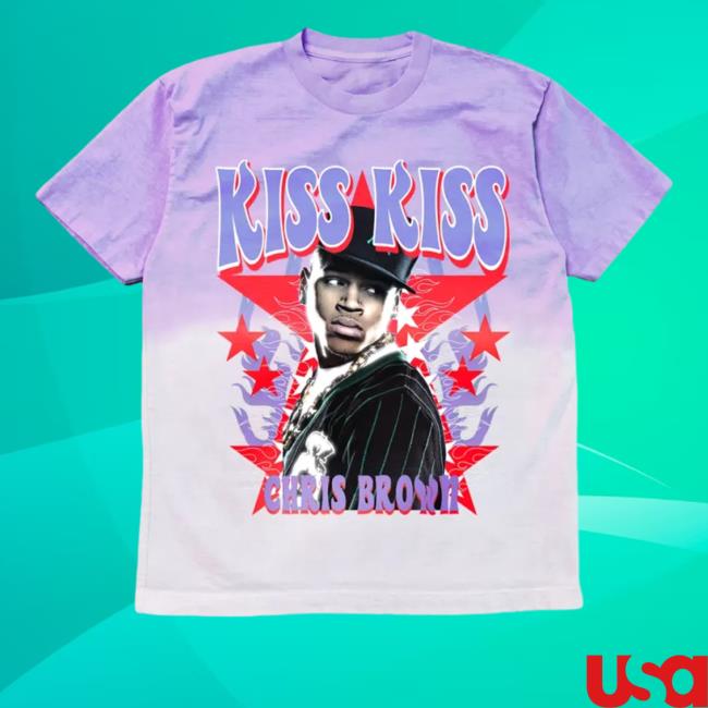 Chris Brown Merch Kiss Kiss Lovey Dovey Ombre Lavender Long Sleeve Shirt Shopchrisbrown